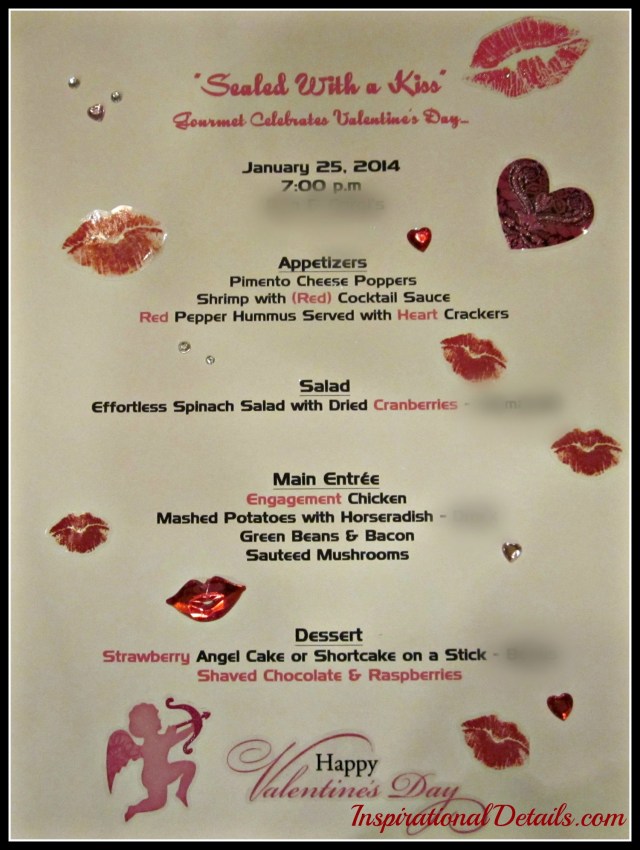 Valentine's day dinner party menu
