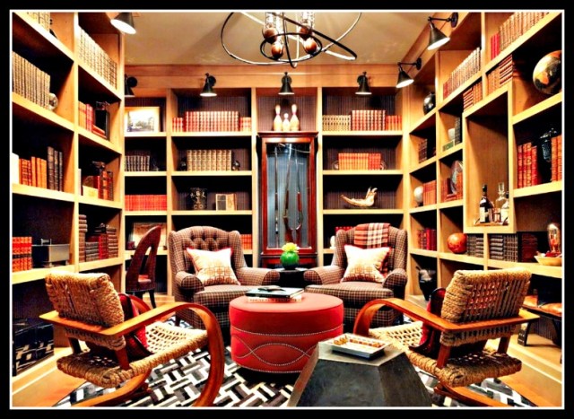 bookcases with attache light fixtures