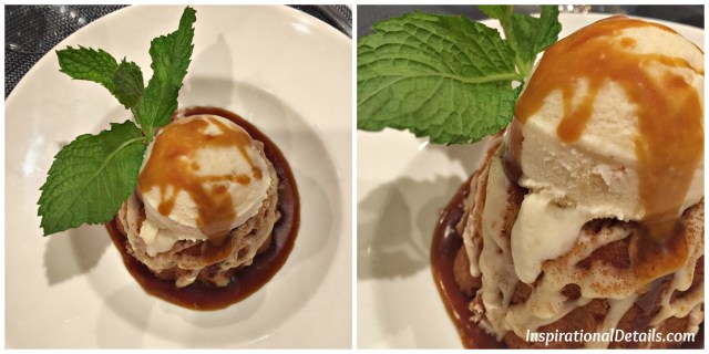 maple glazed pound cake with ice cream & bourbon caramel