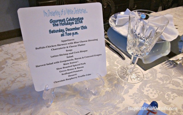 Christmas/holiday dinner party menu