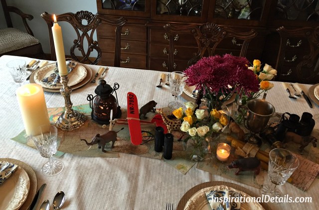 "Out of Africa" tablescape