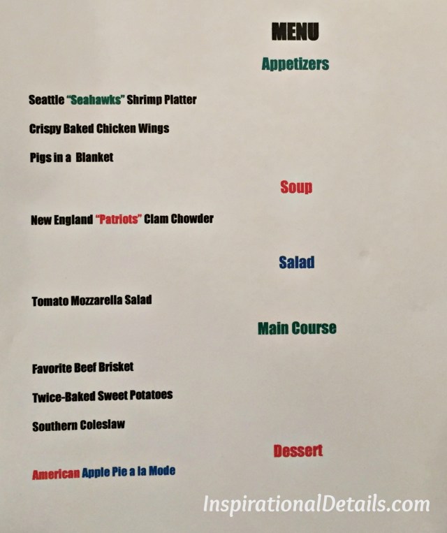 superbowl dinner party