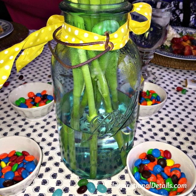 green tinted mason jar