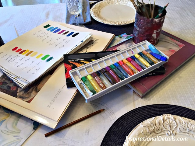 artist theme table ideas