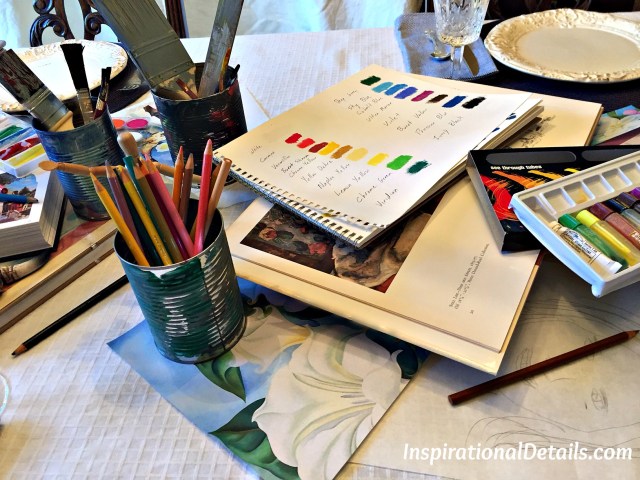 book club and tablescape about Georgia O'Keefe