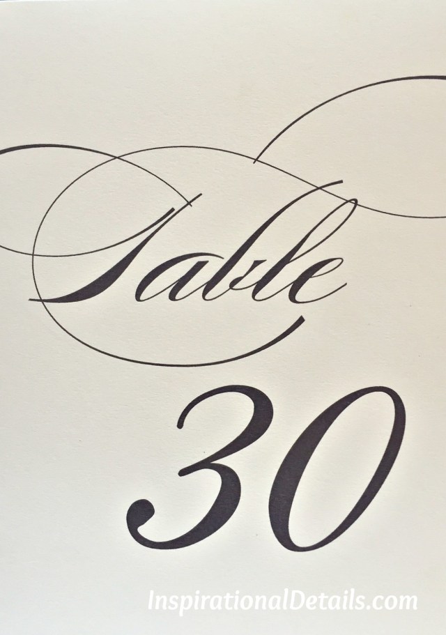 elegant and visible Table Numbers for wedding