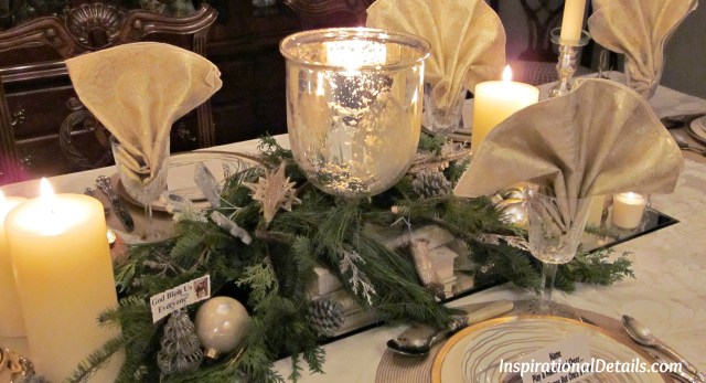 gold & silver table for dinner party