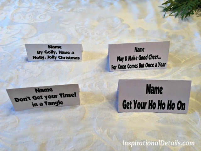 holiday place card ideas