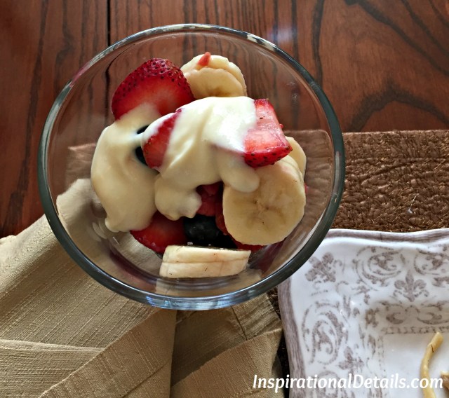 fruit with limoncello and yogurt