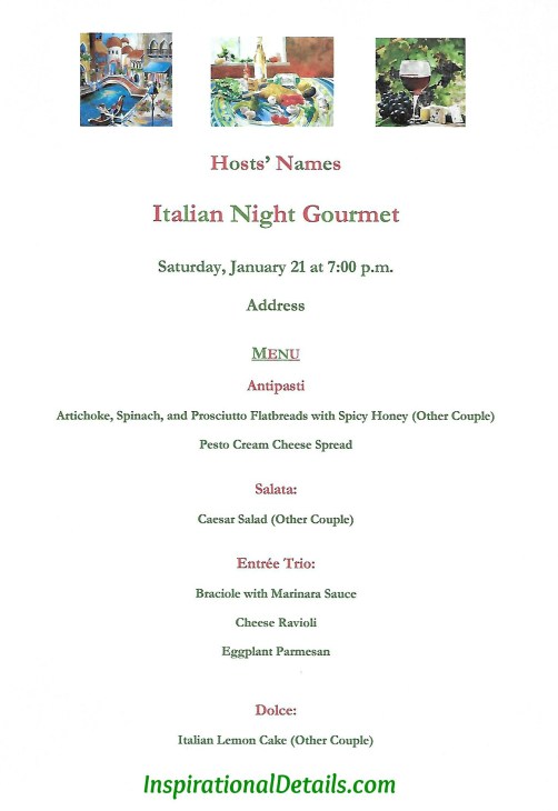 Italian dinner party menu ideas