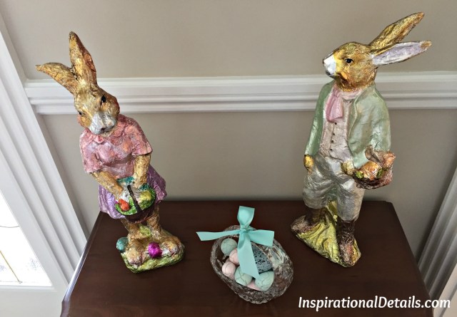 foil wrapped chocolate bunnies Easter decor