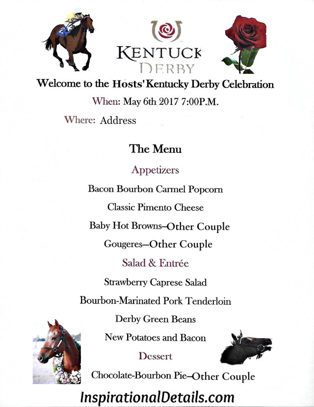 Kentucky Derby menu ideas for dinner party