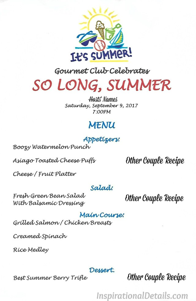 summer dinner party menu ideas