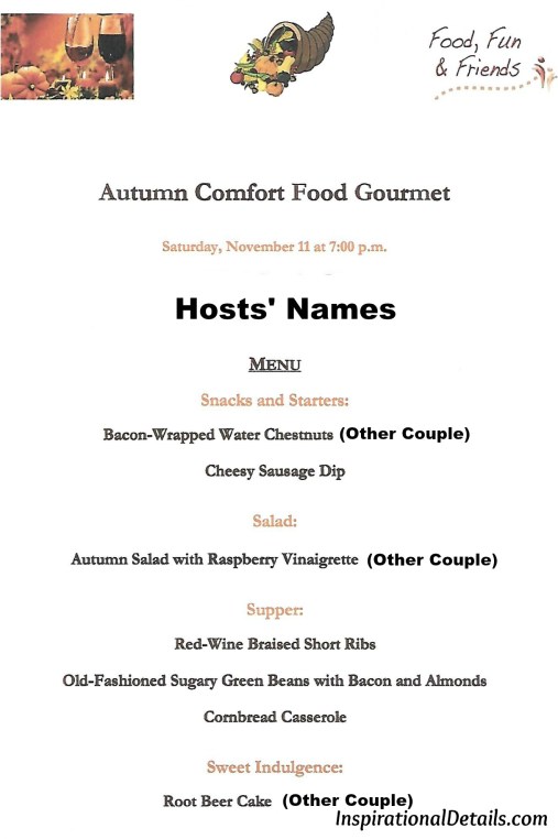 fall/autumn menu ideas