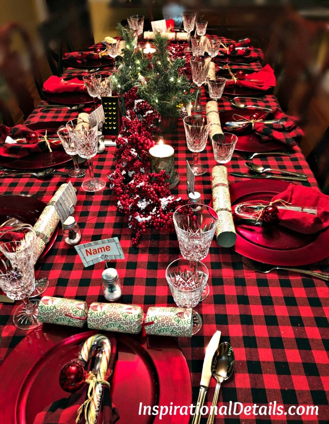 buffalo check winter/holiday table idea