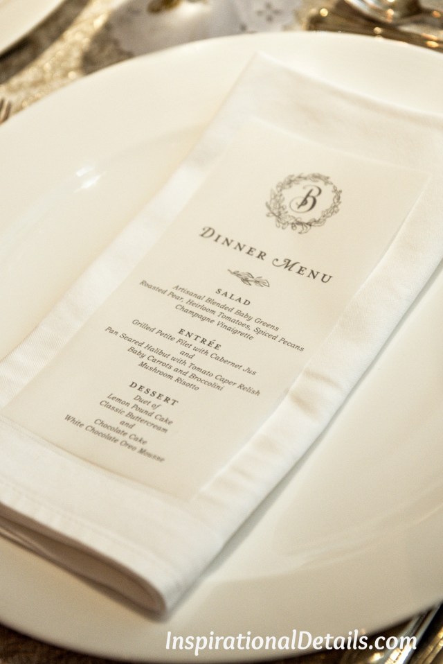 beautiful wedding menu ideas