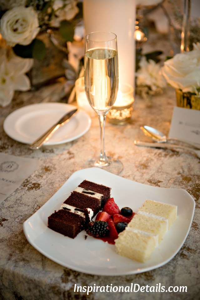 lemon pound cake and chocolate cake with white chocolate oreo mousse