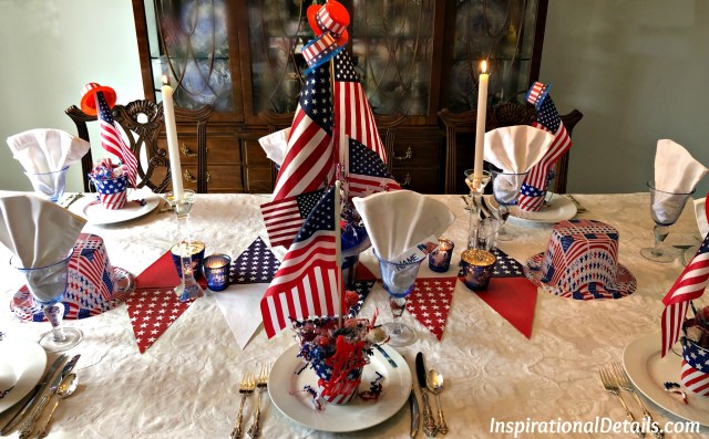 red white and blue tablescape