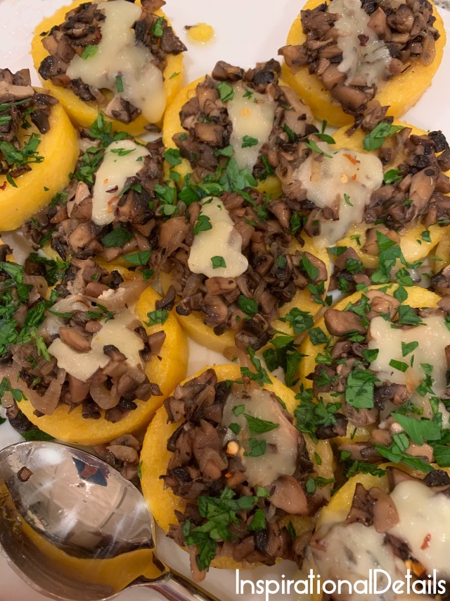 polenta bites with mushroom and fontina dinner party appetizer ideas