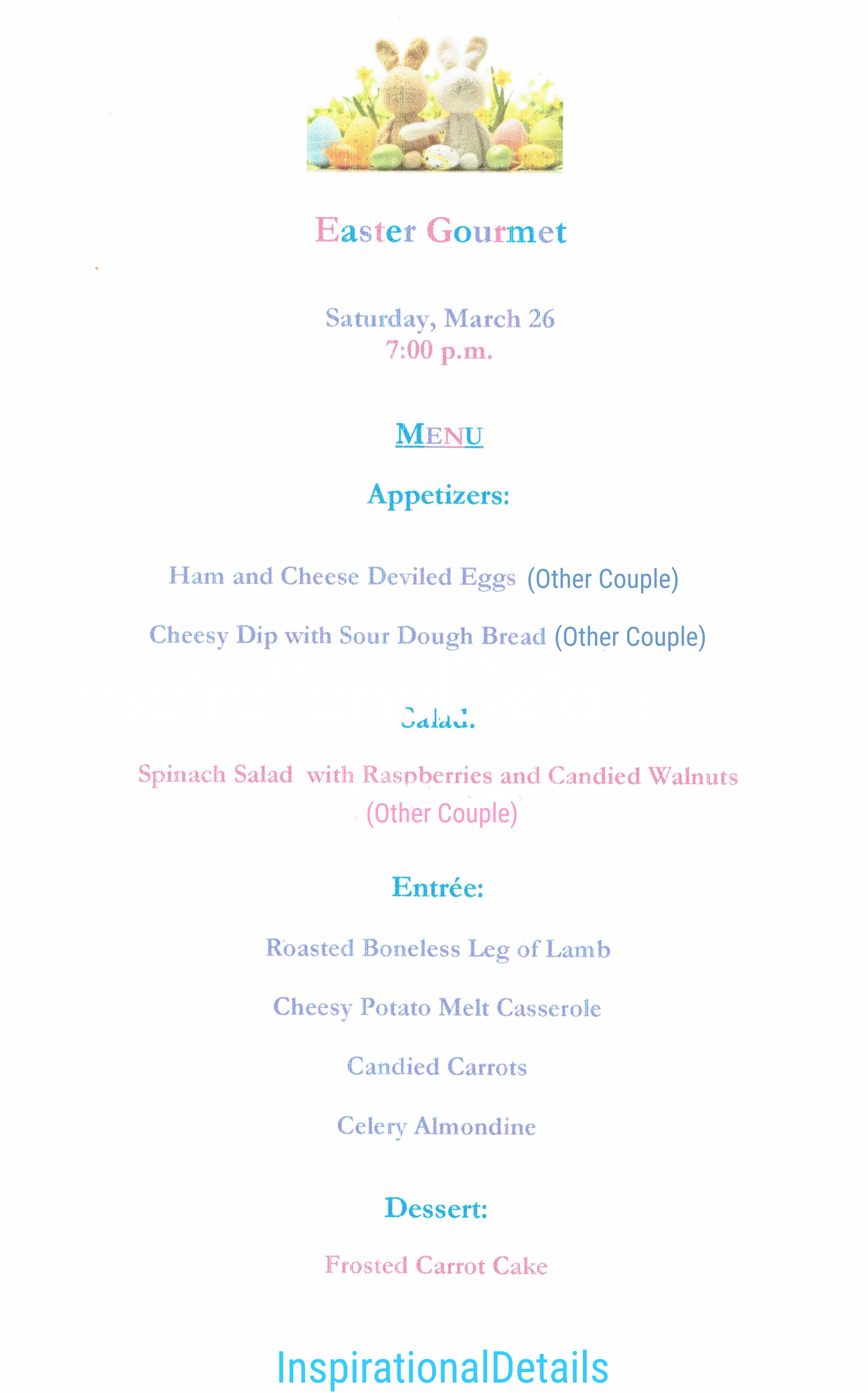 Gourmet Easter menu